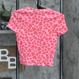 Wild Fable Women's Short Sleeve Slim Fit Baby T-Shirt Pink Hearts S