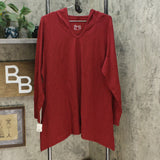 Denim & Co. Women's Plus Long Sleeve Trapeze Hem Knit Top With Hood