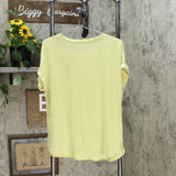 Ava & Viv Women's Plus Size Short Sleeve Cuffed Linen T-Shirt