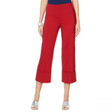 MarlaWynne Women's Plus Size Cropped FLATTERfit Pants With Cuff Scarlet Red 24W