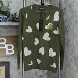 DG2 by Diane Gilman Womens Breast Cancer Awareness Heart Sequin Sweater