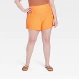 A New Day Women's Plus Size High-Rise Ribbed Shorts