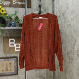Xhilaration Women's Long Sleeve Open Stitch Chenille Cardigan Sweater