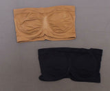 Rhonda Shear 2 Pack Underwire Bandeau Bra Removable Pads Black/ Caramel Large