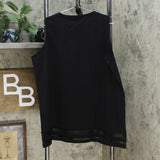 DG2 by Diane Gilman Women's Crochet Trim Tank Top Black Plus 1X