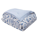 Laura Ashley Veronique 4-Piece Full Comforter Set White / Blue Floral
