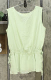 LaBellum by Hillary Scott Women's Chiffon Side Tie Tank Blouse Green Large