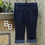 Belle by Kim Gravel Women's Flexibelle Pull On Cuffed Capri Jeans