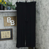 Style & Co Women's Textured Tie Waist Wide Leg Pants Deep Black XXL