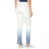 DG2 by Diane Gilman Women's Embroidered Pull-On Exposed Buttons Jeans