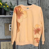 Wild Fable Womens Pullover Oversized Sweatshirt Peach Orange Floral S