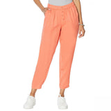 DG2 by Diane Gilman Tall Plus Elastic Waist Cropped Soft Pants Cherry 1X Tall