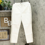 DG2 by Diane Gilman Women's Virtual Stretch Beaded Side Stripe Jeans White 10