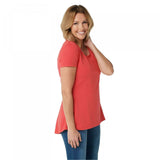 Isaac Mizrahi Live! Women's Short-Sleeve Curved Back Hem Knit Top
