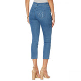 MOTTO Women's Plus Size Modern Stretch Denim 5-Pocket Cropped Jeans