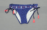 Xhilaration Women's Patterned Tassel String Bikini Swim Bottom Blue XL