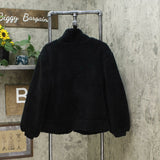Ava & Viv Women's Plus Size Sherpa Zip Pocket Jacket Black X