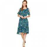 C. Wonder Women's Nantucket Floral Print Cold Shoulder Woven Dress