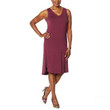 Curations Women's Jersey Knit Sleeveless V-Neck Easy Knit Dress