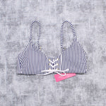 Xhilaration Women's Striped Lace Up Front Bralette Bikini Top