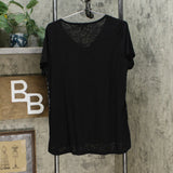 DG2 by Diane Gilman By Women's Burnout Printed And Embellished Top Black Large