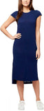 Jessica Simpson Women's Cap Sleeve Side Slit Midi Dress Maritime Blue Small