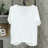 AnyBody Women's Knitted Jersey V-Neck Short Sleeve Twist Front T-Shirt