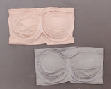 Rhonda Shear 2 Pack Underwire Bandeau Bras With Pads Gray / Pink Large