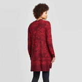 Knox Rose Women's Jacquard Long Sleeve Open Cardigan Sweater
