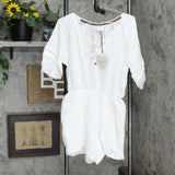 Knox Rose Women's Short Sleeve Gauze Romper