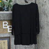 Joan Rivers Women's Jersey Knit Layered Top With 3/4 Sleeves