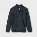 Cat & Jack Boys' Loop Terry Full Zip Mock Neck Sweatshirt