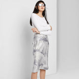 Wild Fable Women's Satin Bias Cut Tie-Dye Midi Skirt