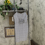 Wild Fable Women's Plaid Strappy Lace Up Waist Woven Dress