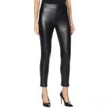 DG2 by Diane Gilman Women's Faux Leather And Ponte Moto Leggings