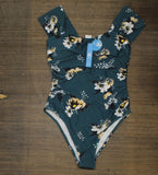Cupshe Women's Floral One Piece Swimsuit Shirred Off Shoulder Bathing Suit