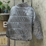 Universal Thread Women's Plus Size Water Resistant Puffer Coat Silver 3X