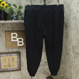 AnyBody Women's Cozy Knit Ribbed Jogger Pants Black XL