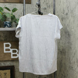 NWT Jones New York Women's V-Neck Textured Popover Top. 1400364 M