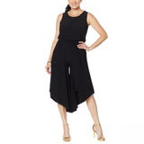 Nina Leonard Women's Plus Size Miracle Matte Jersey Culotte Jumpsuit