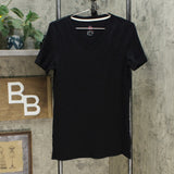 Isaac Mizrahi Live! Essentials Women's V Neck Tunic with Side Slits Black Small