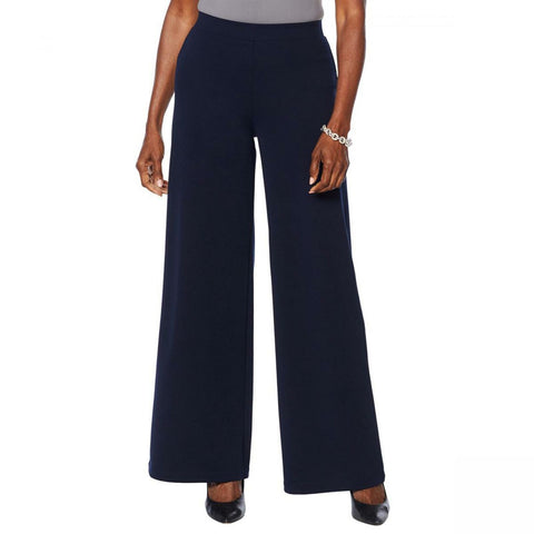 NWT Motto Womens Ponte Knit Pull-On Wide-Leg Pant . 665081-Petite Petite Medium