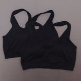 Yummie 2 Pack Cross Back Wireless Bras With Removable Pads Black/ Black L/XL