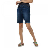 LOGO by Lori Goldstein Plus Size Bermuda Jean Shorts With Frayed Hem