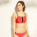 JoyLab Women's Racer Stripe High Neck Bikini Top