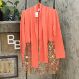 Jamie Gries Women's Embroidered Mesh Draped Cardigan