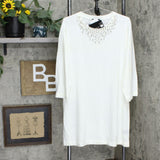 Antthony Plus Size Crystal Couture Tunic Sweater With Rhinestones
