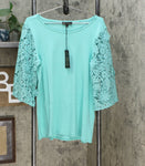 DG2 by Diane Gilman Lace Half Sleeve Knit Top