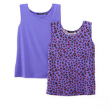 IMAN Women's Plus Size 2 Pack Global Chic Luxury Resort Tank Tops