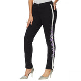 DG2 by Diane Gilman Women's Stretch Embroidered Skinny Jeans Black Plus 20W